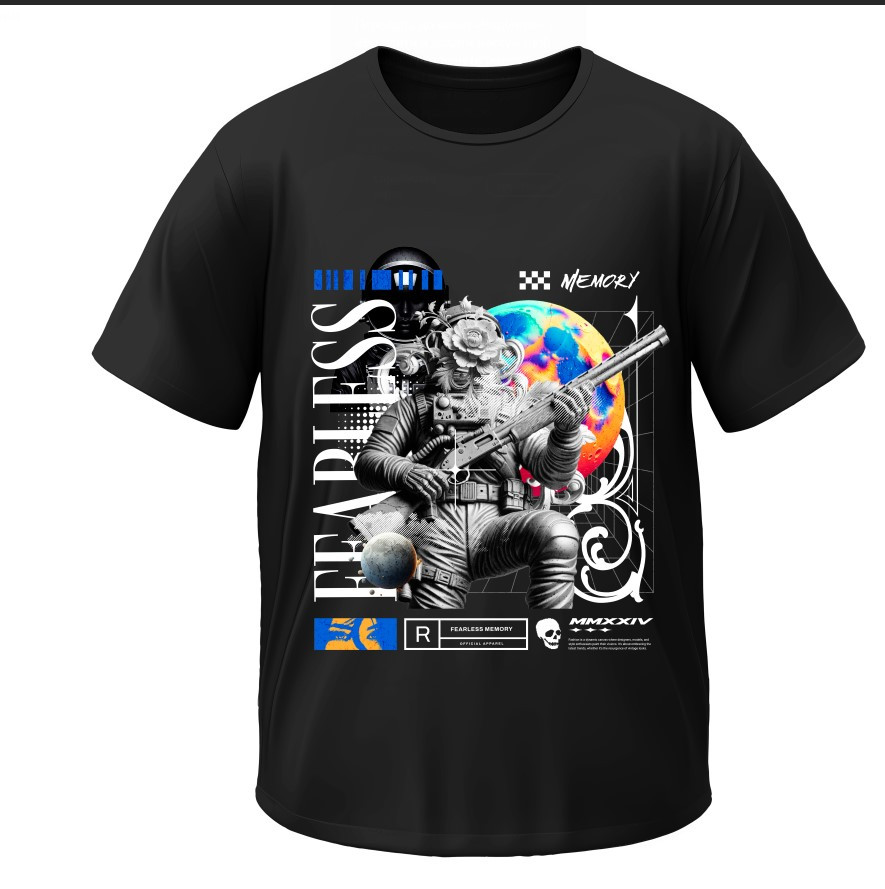 Футболка "Арт космонавт орнаменти зброя" ВСІ Розміри Преміум тканина