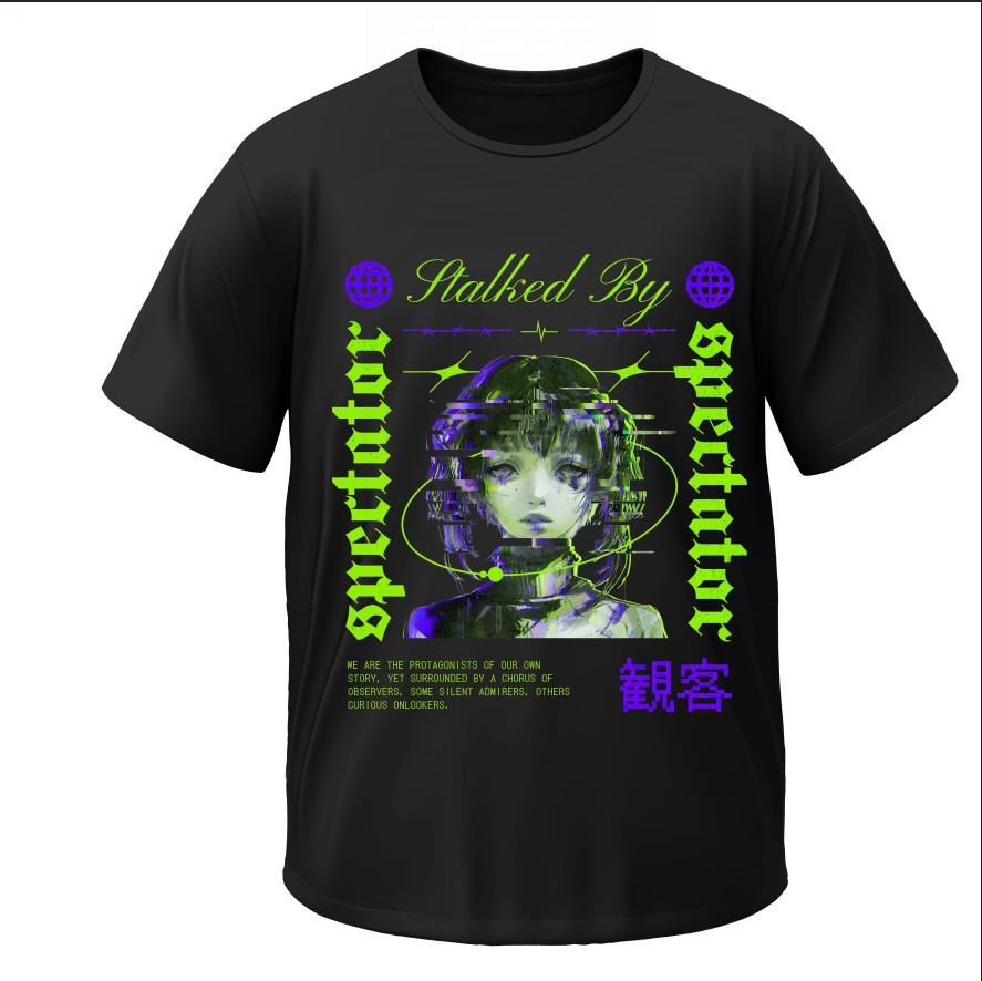 Футболка "Аніме дівчина розмиття написи" ВСІ Розміри Преміум тканина