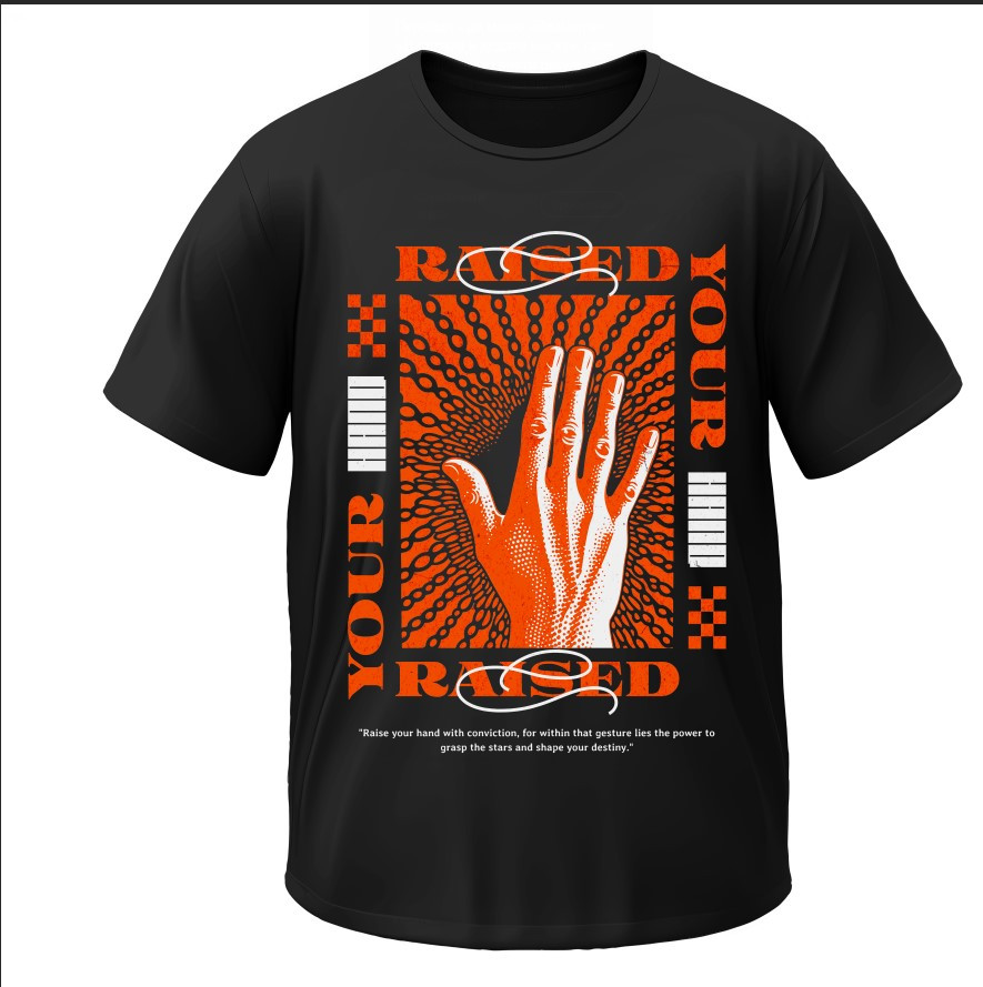 Футболка "Raised Your рука долонь арт" ВСІ Розміри Преміум тканина