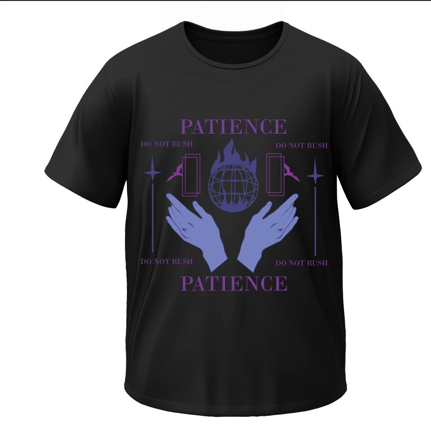 Футболка "Patience арт руки космос" ВСІ Розміри Преміум тканина