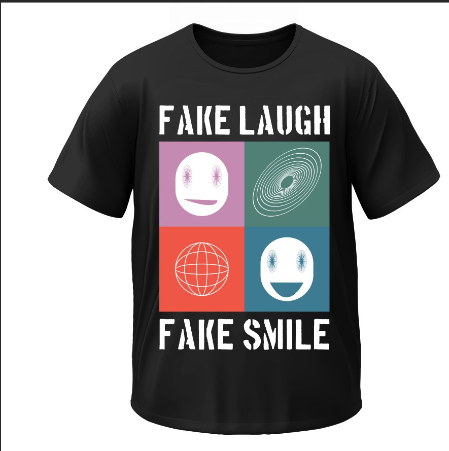 Футболка "Fake Laugh Fake Smile фейк посмішка" ВСІ Розміри Преміум тканина