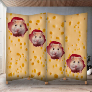 Декоративний екран ширма з принтом "Хом'як милий отвір дірка текстура сиру"