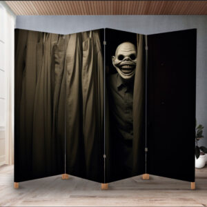 Декоративний екран ширма з принтом "Хеловін хорор привид за шторою 1"