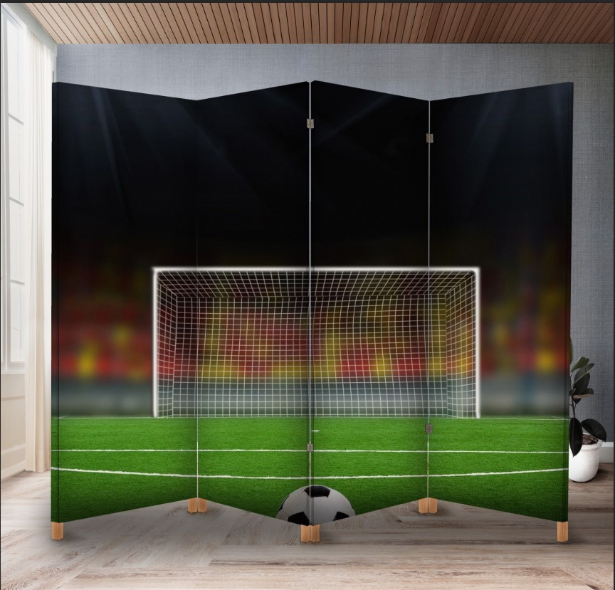 Декоративний екран ширма з принтом "Футбольне поле футбол м'яч ворота"