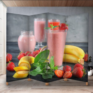 Декоративний екран ширма з принтом "Фрукти напій смузі"