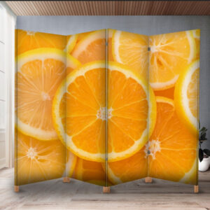 Декоративний екран ширма з принтом "Фрукт апельсин шматочки"