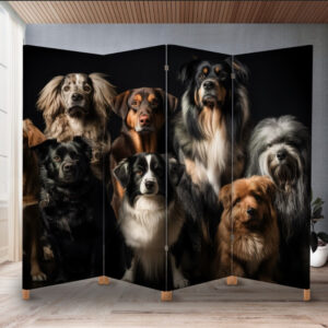 Декоративний екран ширма з принтом "Собаки милі тварини"