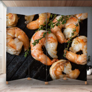 Декоративний екран ширма з принтом "Смажені креветки гриль"