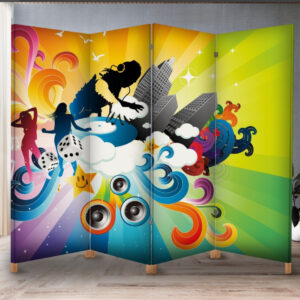 Декоративний екран ширма з принтом "Поп арт графіті музика диско діджей 1"