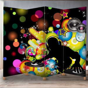 Декоративний екран ширма з принтом "Поп арт графіті музика диско діджей"
