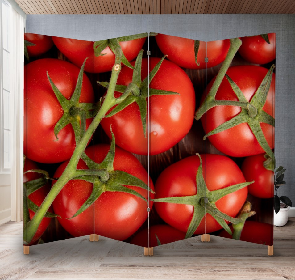 Декоративний екран ширма з принтом "Помідори овочі"