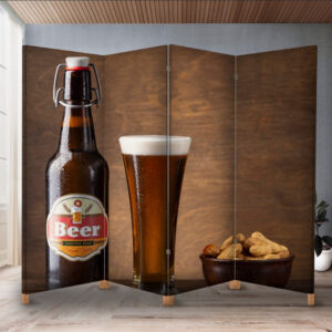 Декоративний екран ширма з принтом "Пиво пляшка келих"