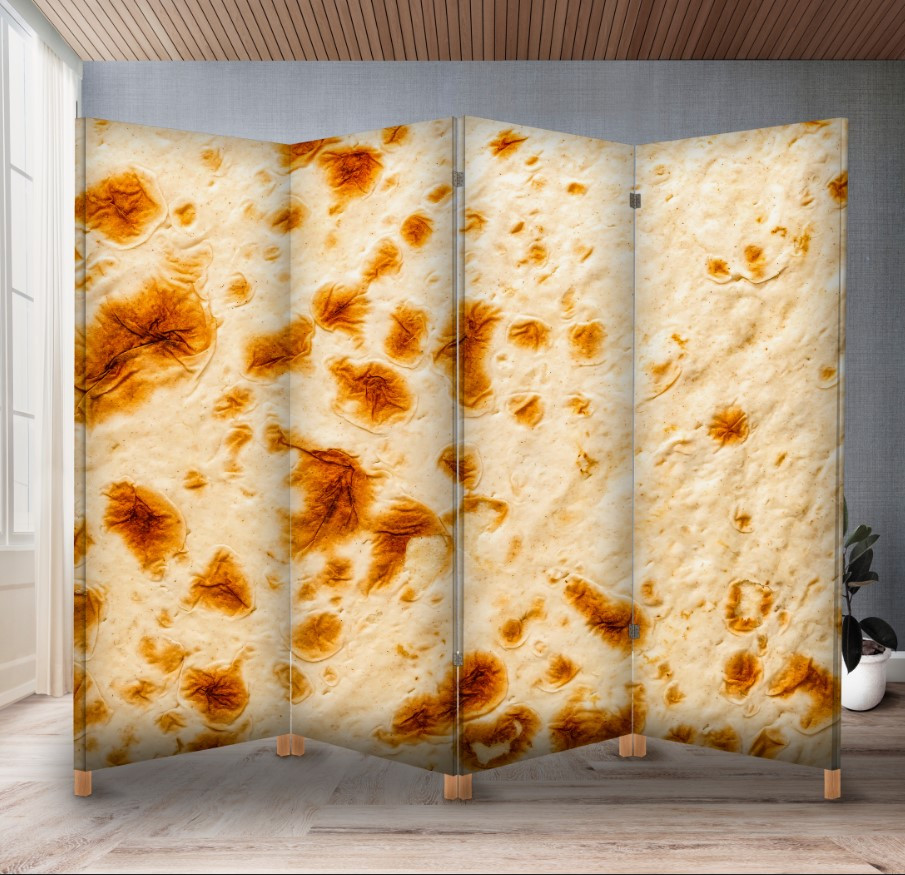 Декоративний екран ширма з принтом "Лаваш текстура хліб"