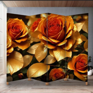 Декоративний екран ширма з принтом "Квіти троянди червоні 1"