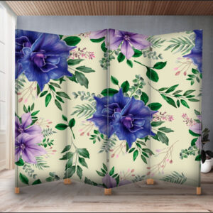 Декоративний екран ширма з принтом "Квіти акварель гарні"