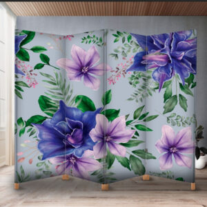 Декоративний екран ширма з принтом "Квіти акварель"