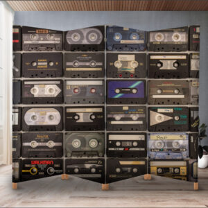 Декоративний екран ширма з принтом "Касети ретро музика"