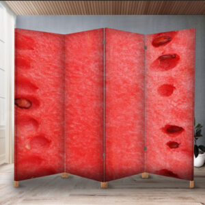 Декоративний екран ширма з принтом "Кавун текстура м'якоть"