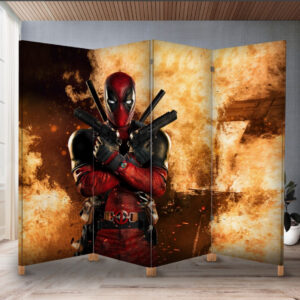 Декоративний екран ширма з принтом "Дедпул марвел вогонь"