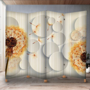 Декоративний екран ширма з принтом "Геометрична 3д круги диски кульбаба"