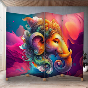 Декоративний екран ширма з принтом "Ганеша бог удачі абстракція кольорів"