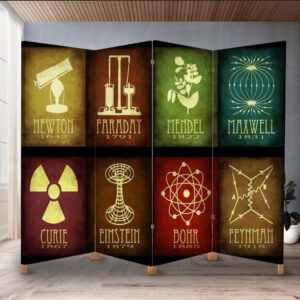 Декоративний екран ширма з принтом "Видатні історичні винаходи фізики"