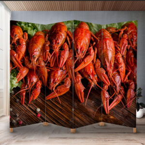 Декоративний екран ширма з принтом "Варені раки їжа"