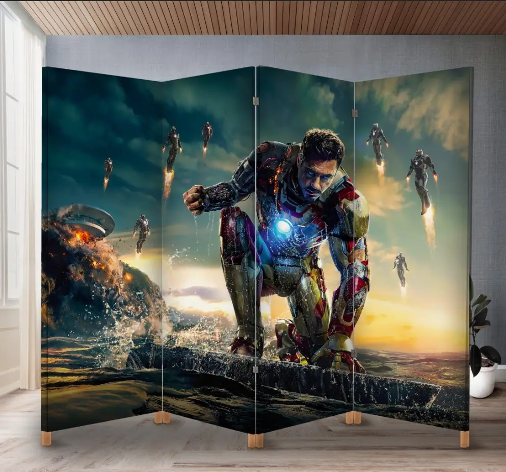 Декоративний екран ширма з принтом "Айронмен залізна людина марвел старк"