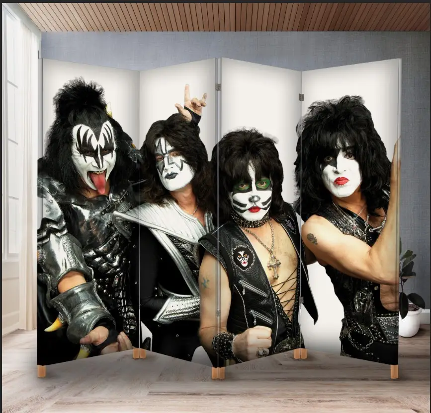 Декоративний екран ширма з принтом "Kiss кіс музика гурт рок"