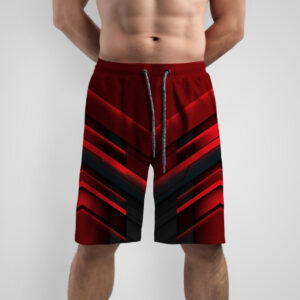 Шорти "Чорно червона текстура геометрична метал трикутники кути 5" ВСІ Розміри