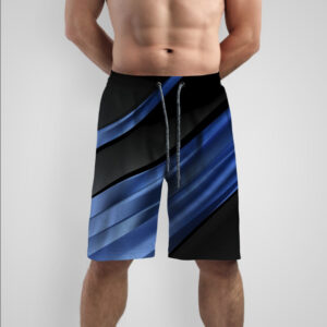 Шорти "Чорно синя текстура геометрична метал хвилі" ВСІ Розміри