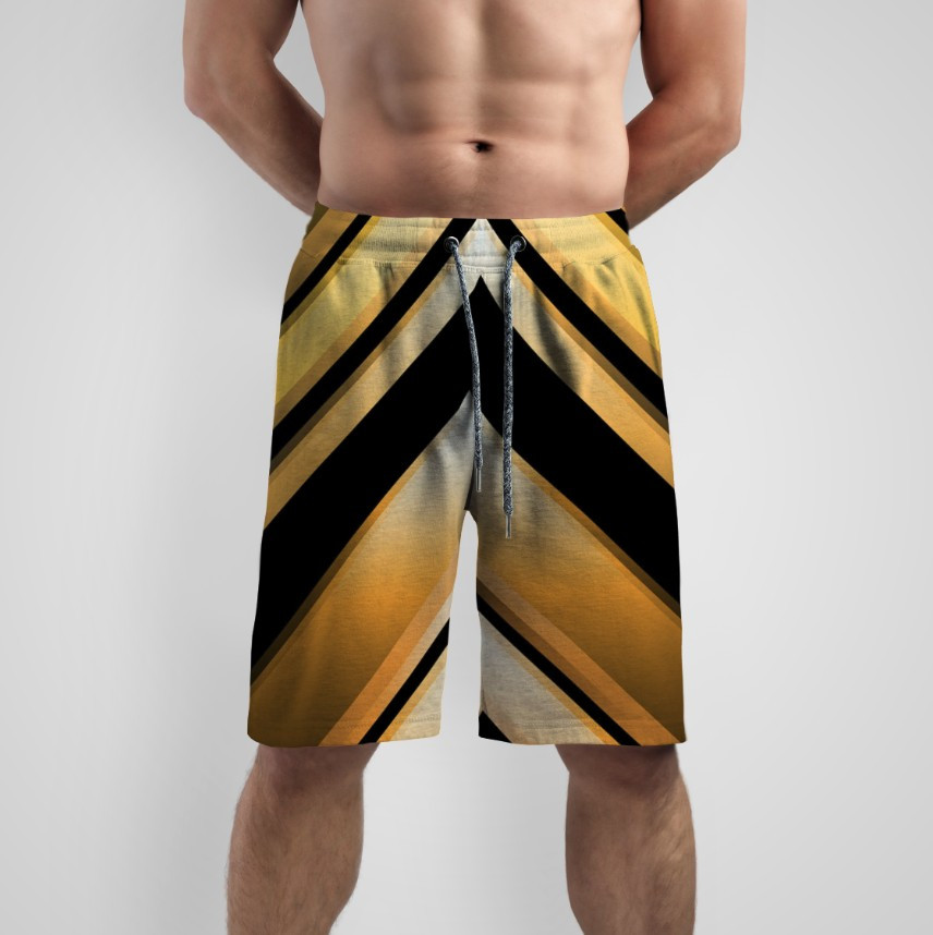 Шорти "Чорно золота текстура геометрична метал трикутники 3" ВСІ Розміри