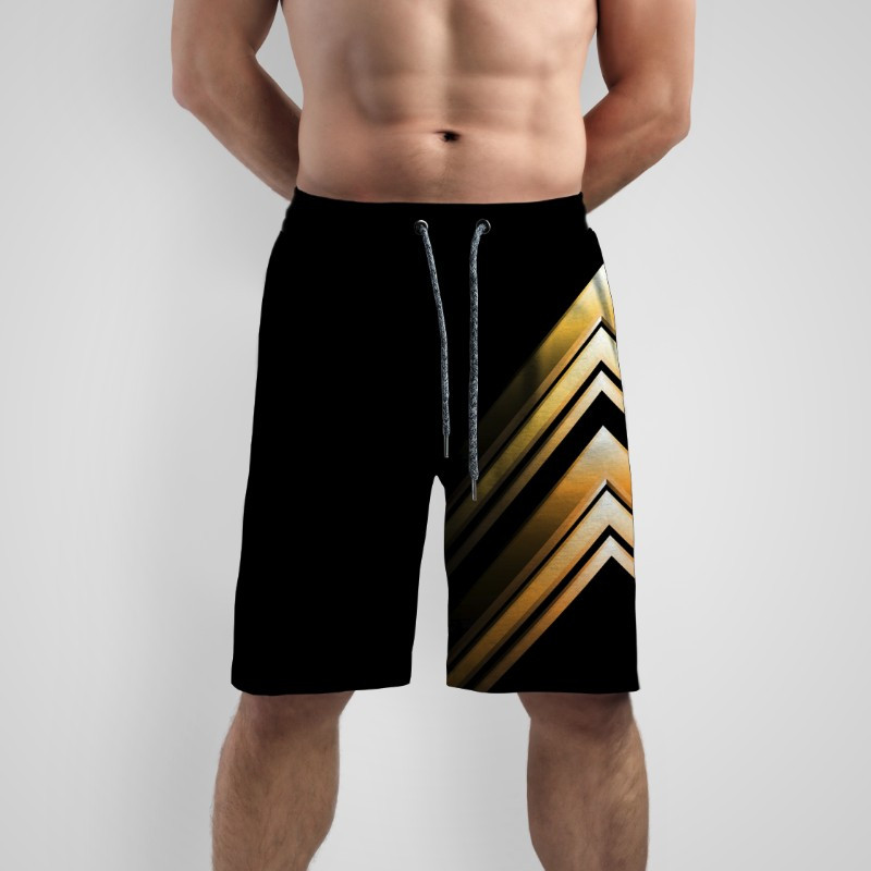 Шорти "Чорно золота текстура геометрична метал трикутники 2" ВСІ Розміри