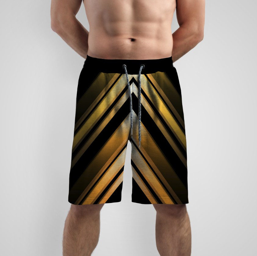 Шорти "Чорно золота текстура геометрична метал трикутники" ВСІ Розміри