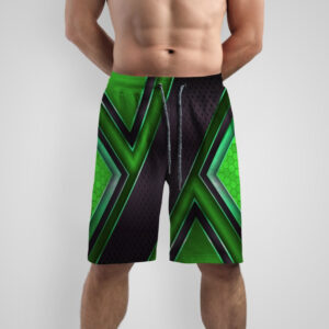Шорти "Чорно зелена текстура геометрична метал" ВСІ Розміри