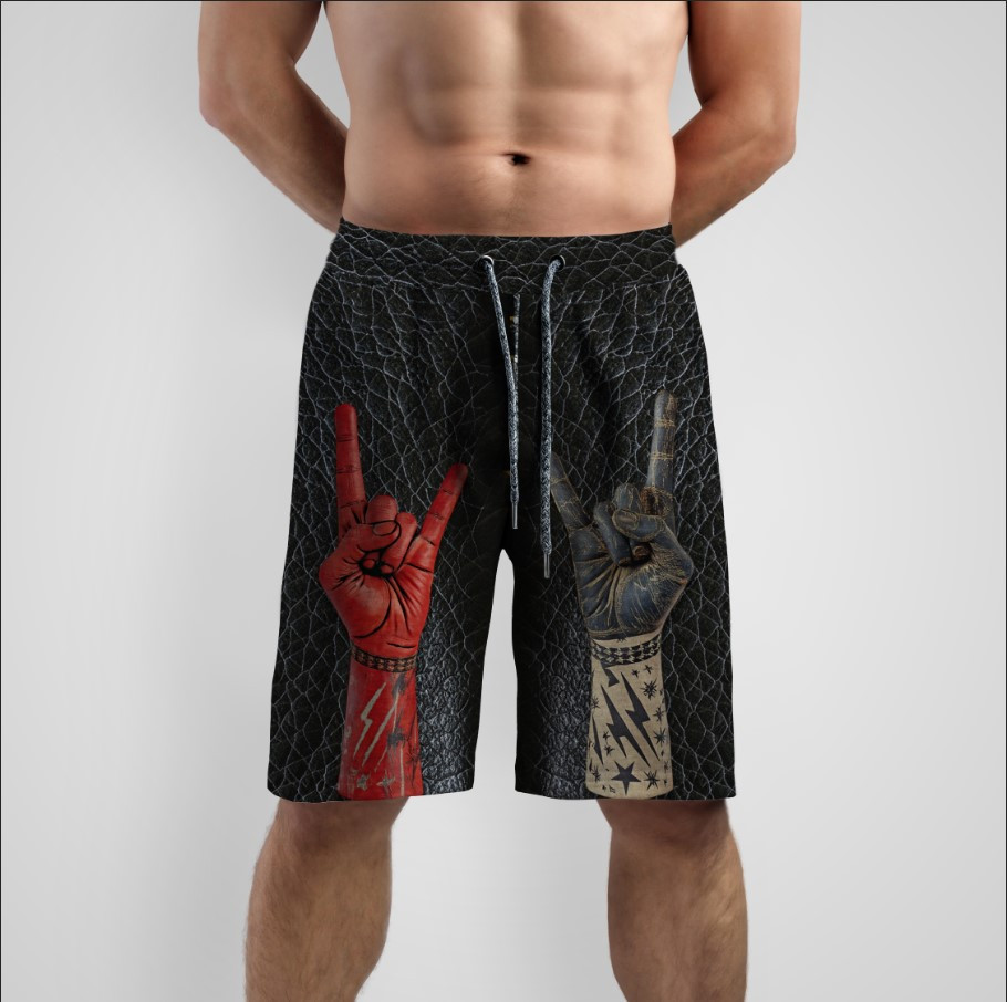 Шорти "Чорна шкіра символ знак рок метал музика рука" ВСІ Розміри