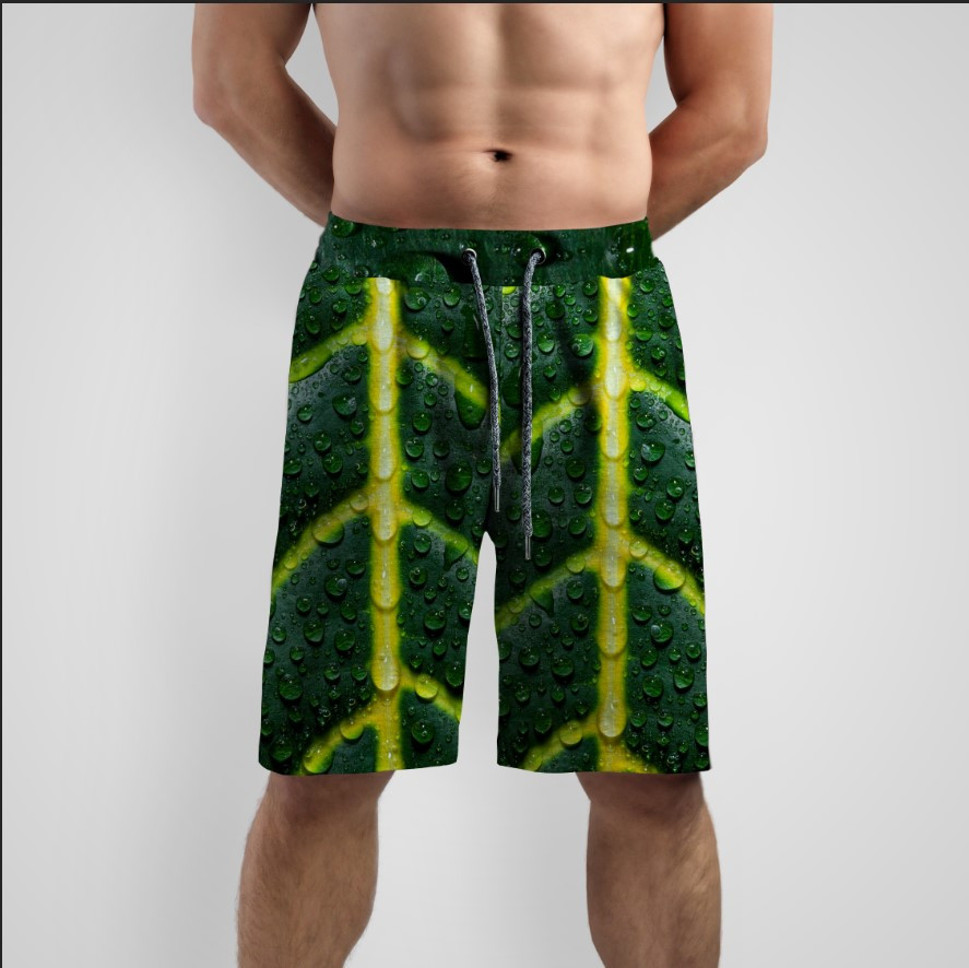 Шорти "Зелене лисття з краплями води" ВСІ Розміри