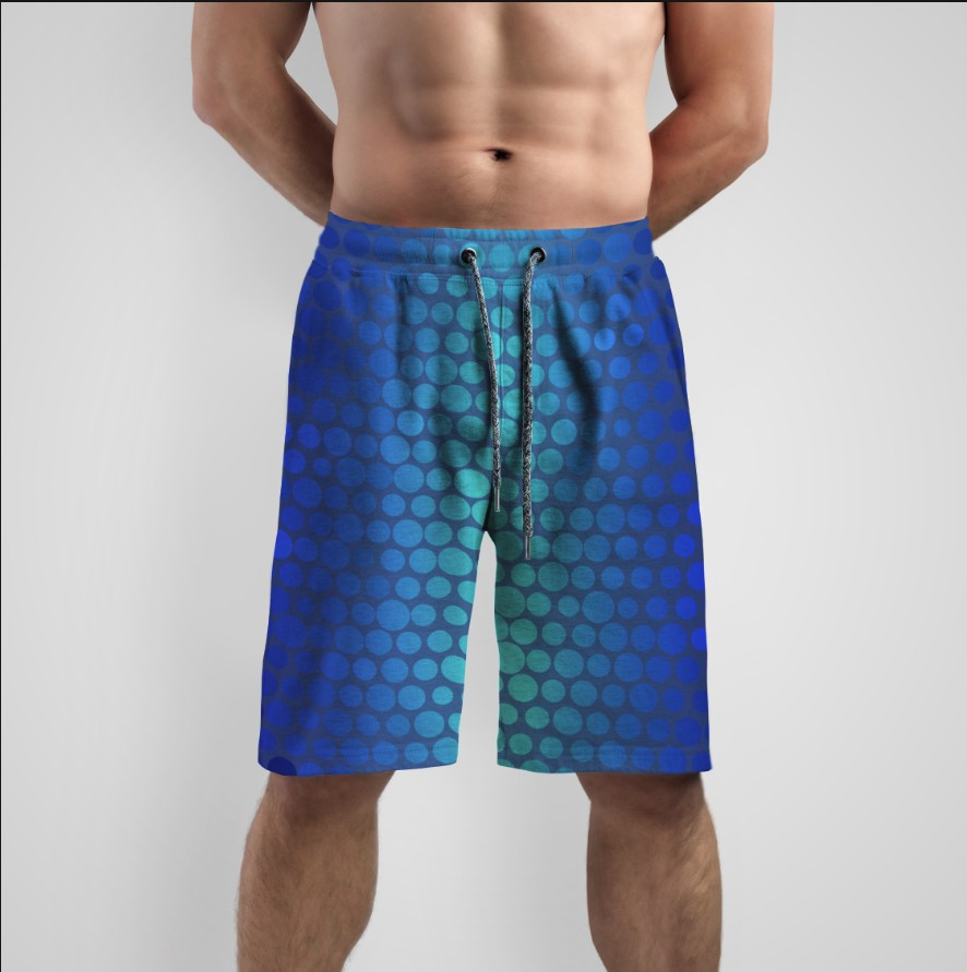 Шорти "Блакитно зелена текстура абстрактні круглі визерунки" ВСІ Розміри