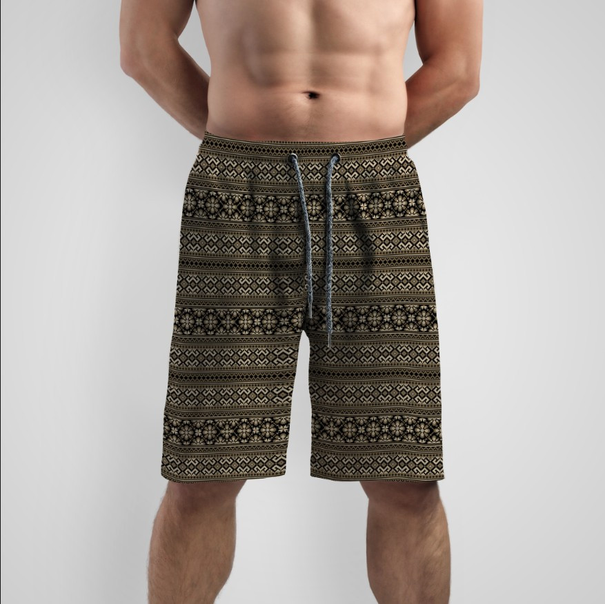 Шорти "Вишиванка український стиль коричневі" ВСІ Розміри