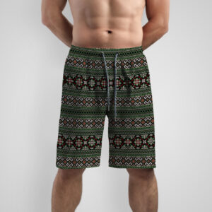 Шорти "Вишиванка український стиль зелені чорні орнаменти" ВСІ Розміри