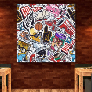 Картина в рамі "Поп арт коледж випускний графіті" панно