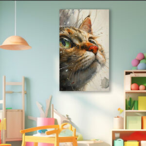 Картина в рамі "Погляд котика акварель" панно