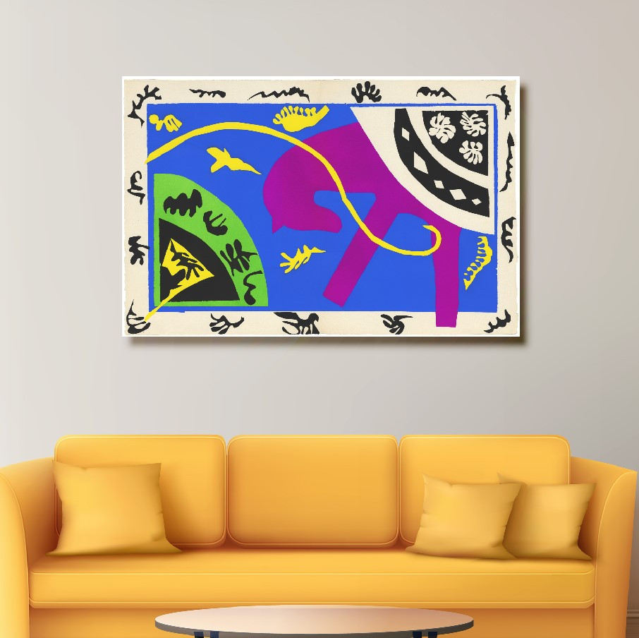 Картина в рамі "Мистецтво Анрі Матісс кінь вершник клоун художник" панно