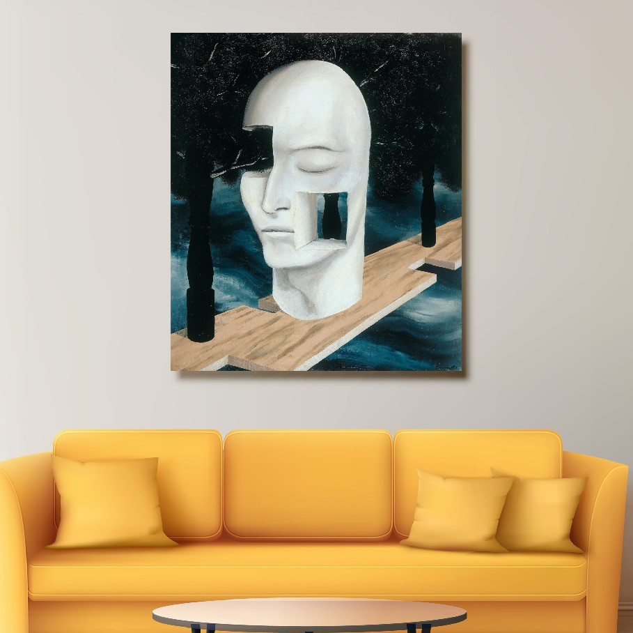 Картина в рамі "Мистецтво Magritte обличчя генія мегріт художник" панно