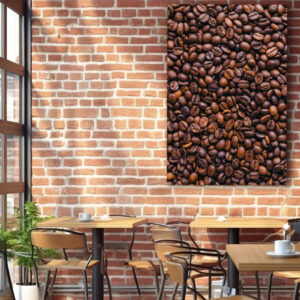 Картина в рамі "Кава бар текстура смажених зерен" панно
