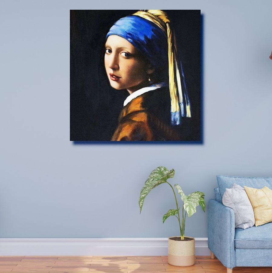 Картина в рамі "Йоганн Вермеер Дівчина з перлинною сережкою мистецтво" панно