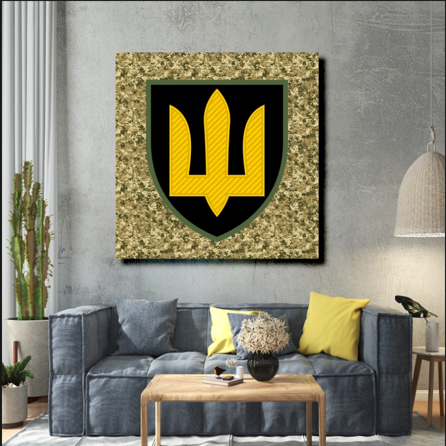 Картина в рамі "Емблема шеврон танкові війська ЗСУ України" панно