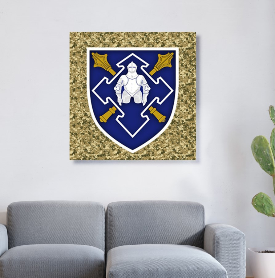 Картина в рамі "Емблема сили логістики піксель ЗСУ України" панно