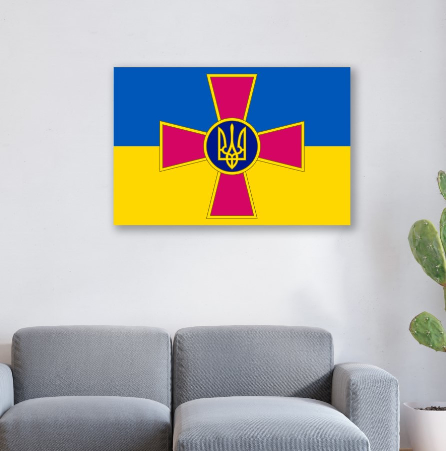 Картина в рамі "Емблема прапор ЗСУ України" панно