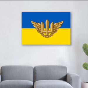 Картина в рамі "Емблема Повітряних сил прапор ЗСУ України 2" панно